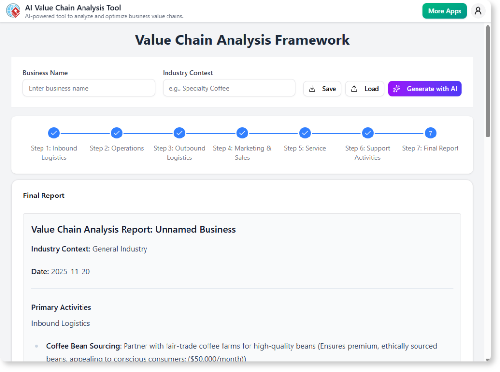 通过我们的免费AI价值链分析工具优化您的业务