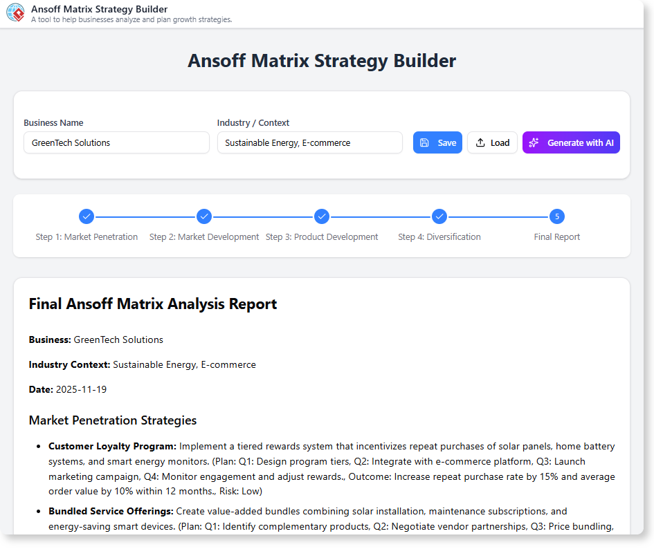 Kartieren Sie Ihre Wachstumsstrategie mit unserem kostenlosen Ansoff-Matrix-Tool