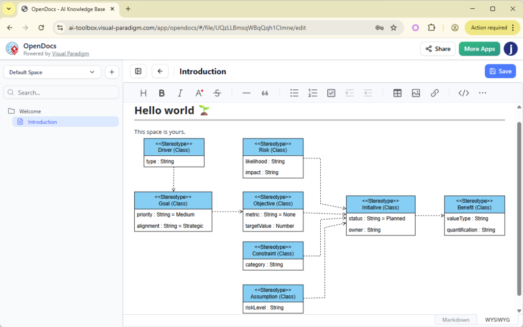 Présentation du support des diagrammes de profil UML dans OpenDocs : débloquez la génération avancée de diagrammes de profil par IA