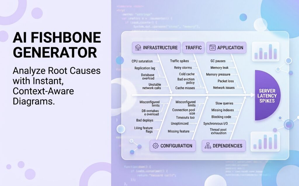 Générateur de diagramme d’Ishikawa par IA : Réalisez une analyse des causes racines plus rapidement avec un chatbot IA
