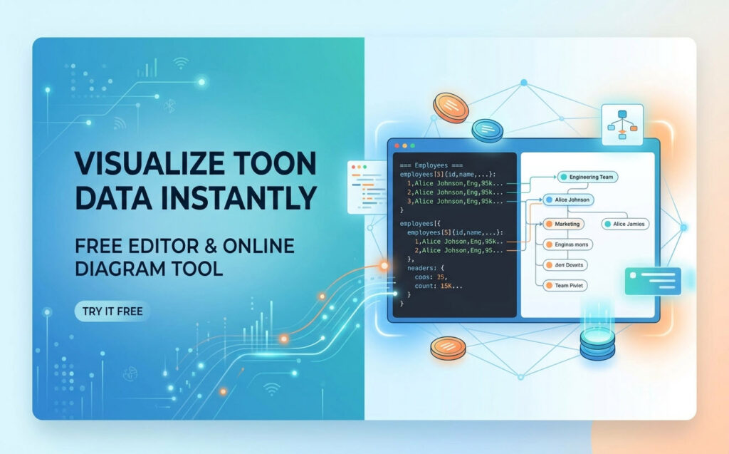 Tampilkan Data TOON Secara Langsung: Editor TOON Gratis & Alat Diagram TOON Online