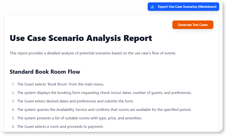 Base Use Case Diagram Analyzer - Use Case Scenario Analysis Report