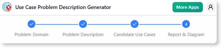 Steps when using the Use Case Problem Description Generator to analysis problem.