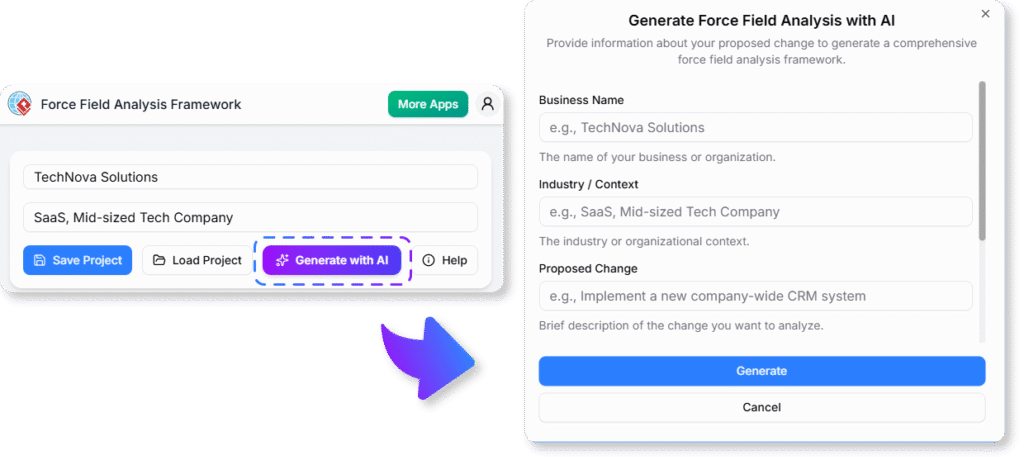 Drive Successful Change with Our Free AI Force Field Analysis Tool