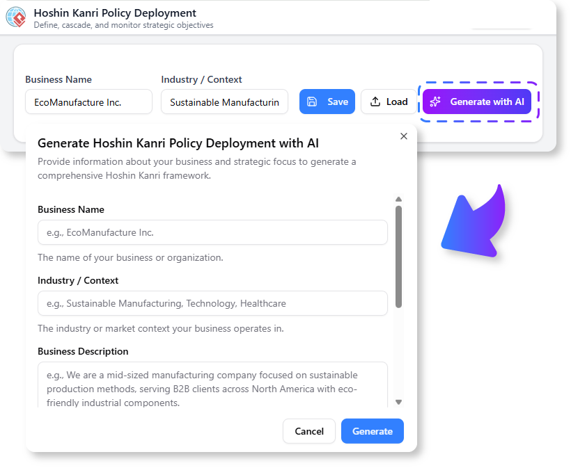 Generate Hoshin Kanri Policy Deployment with AI