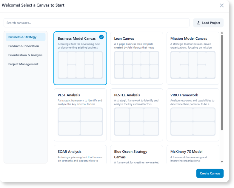 various of canvas templates are provided as base of your work.