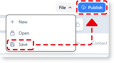 Save the website and then publish and get the URL.