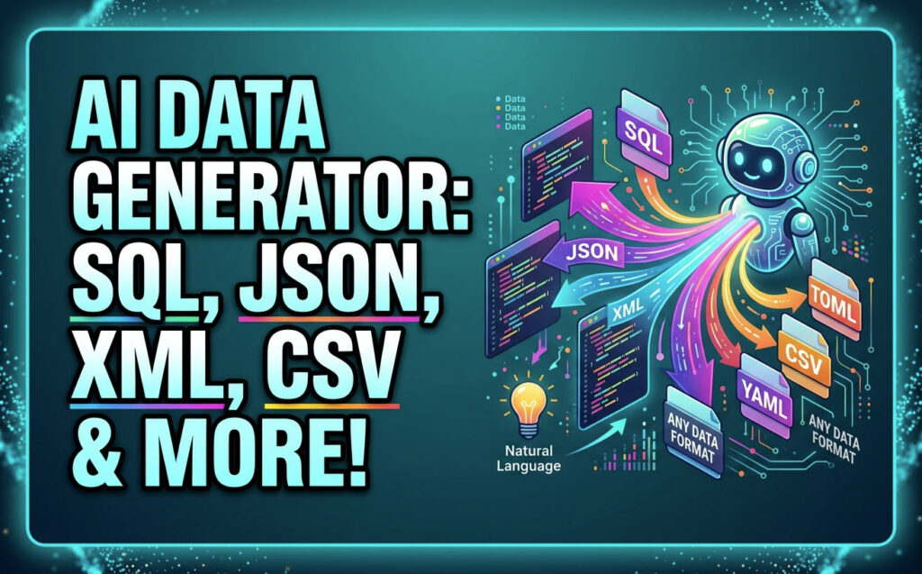AIデータジェネレーターのアップデート：AI図面チャットボットでSQL、JSON、XML、CSV、その他を生成