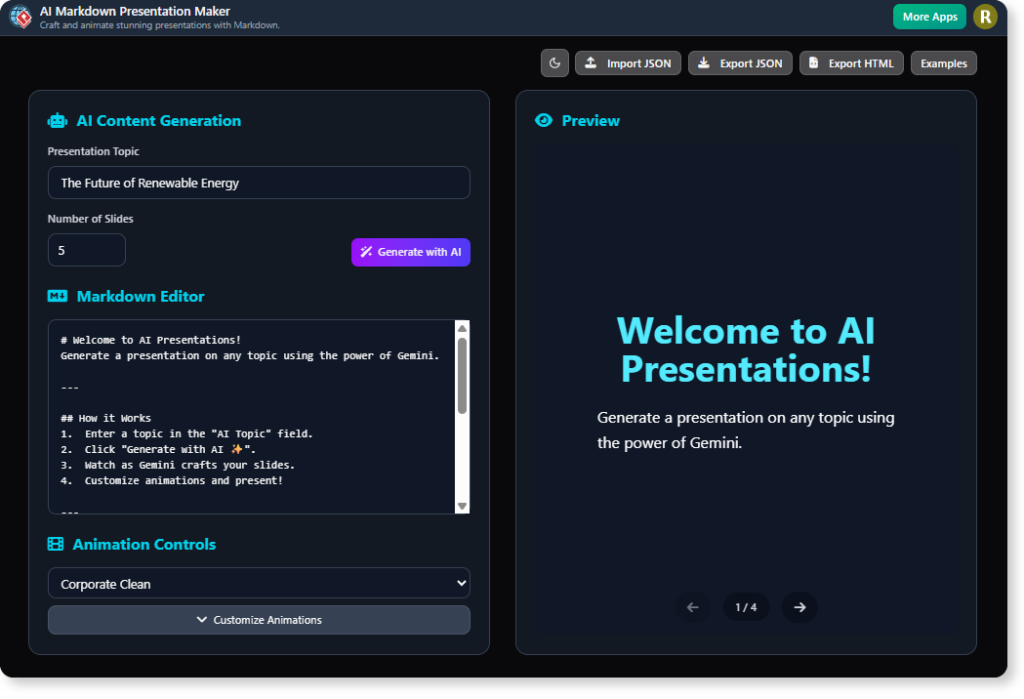Wprowadzamy AI Markdown Presentation Maker: Twórz wspaniałe slajdy w ciągu sekund