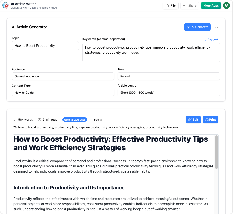 Công bố Trình tạo bài viết AI: Tạo nháp nội dung ngay lập tức