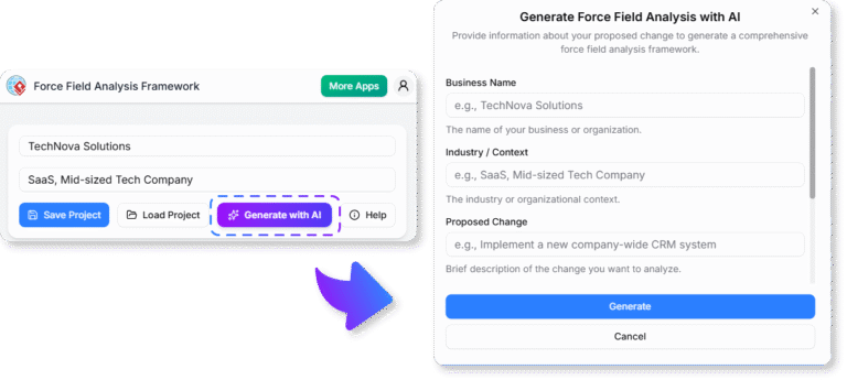 Free AI Force Field Analysis Tool for Change Management - Visual ...
