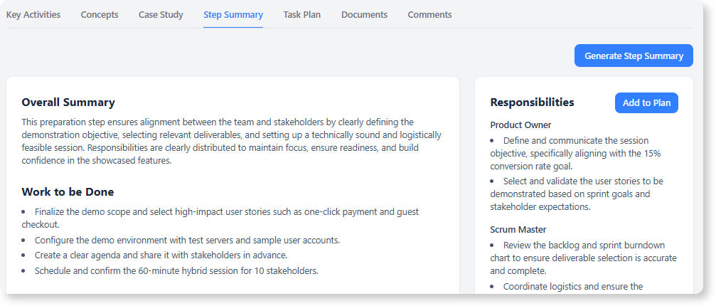 Using AI power in the Agile Demonstration Session Planner