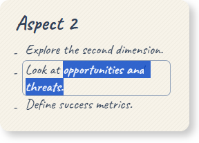 Edit the content easily on the 8-Aspects Infographic Designer