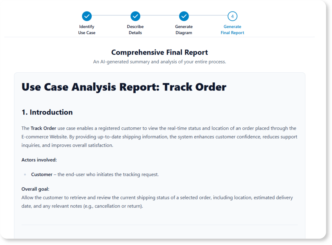 Use Case to Activity Diagram - Step 4:Generate Final Report