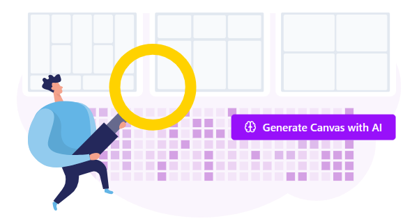 Preparing the canvas with online tool by the support of AI