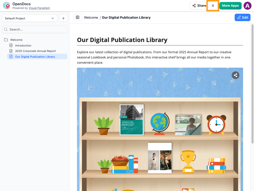 Locating the Browse Share History option within the OpenDocs sharing menu.