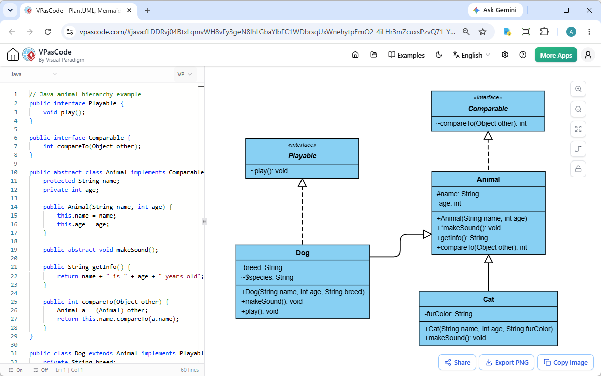 Editing Java with Visual Paradigm's VPasCode diagram-as-code editor