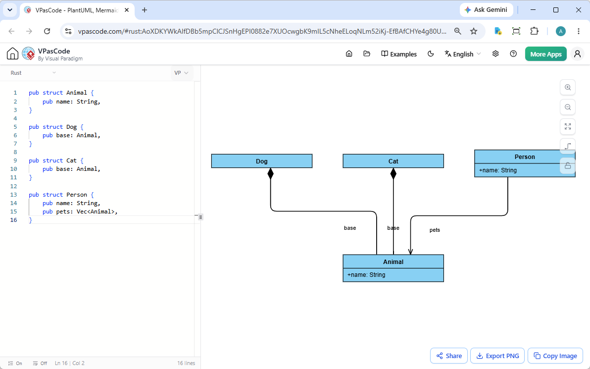 Editing Rust with Visual Paradigm's VPasCode diagram-as-code editor