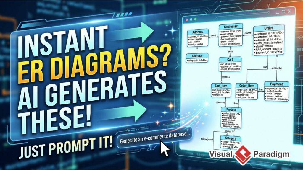 Visual Paradigm AI Diagramming Chatbot Introduces Instant AI ERD Generator