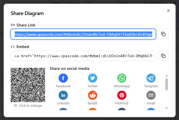 Multiple ways to share a DBML with others