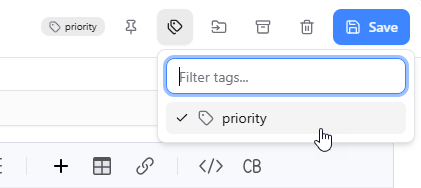 Categorize notes with tags