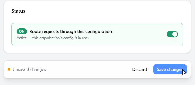 To save the custom LLM configuration profile