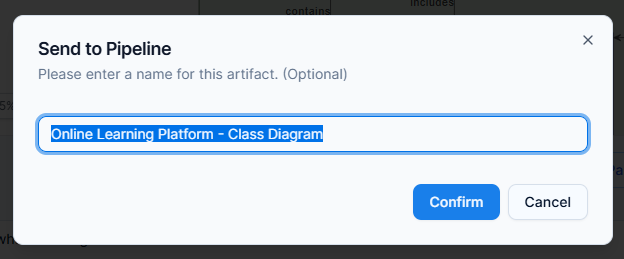 Artifact name entered