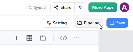 Opening the Pipeline pane from Visual Paradigm OpenDocs