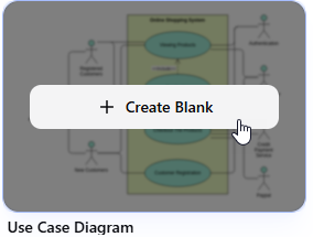 To create a blank new use case diagram