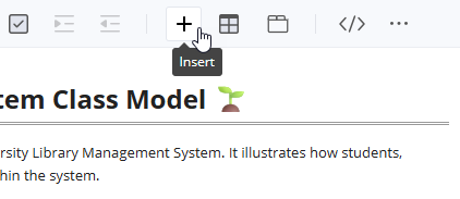Clicked on the Insert button in OpenDocs. (Going to insert a diagram into OpenDocs)