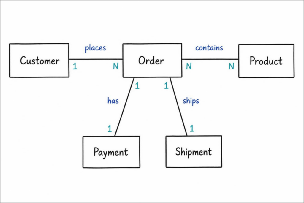 A draft ERD for an E-Commerce Sales ERD