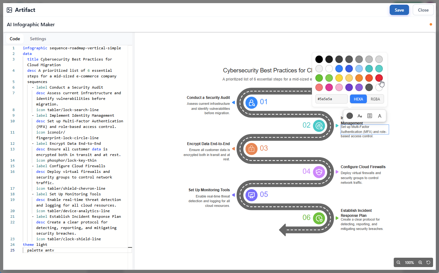 The Visual Paradigm infographic editor