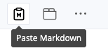 Paste Markdown feature button interface in OpenDocs